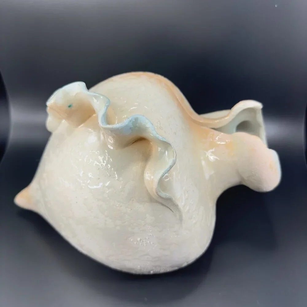 Vintage Michael Anthony Cracked Collection Ceramic Vase Sculpture Textured Decor